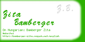 zita bamberger business card